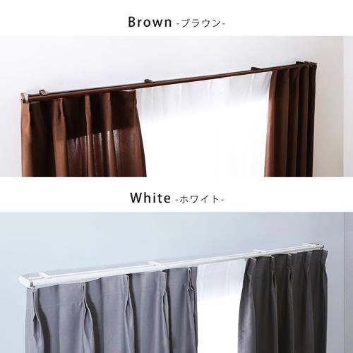 省エネサイドキャップ付きカーテンレール　ダブルタイプ　1.1〜2m(伸縮)ドレープカーテン対応 シアーカーテン対応 日本製 国産 おしゃれ ブラウン ホワイト |  | 02