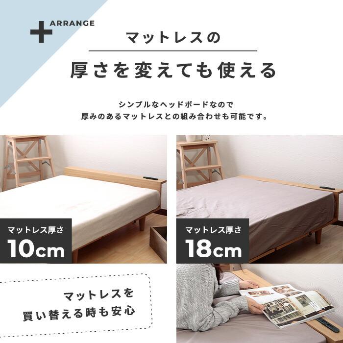 シングルベッド ベッドフレーム ３Ｄメッシュマットレスセット(ブラック)  棚付き コンセント付き 木製ベッド Duranta デュランタ シングルサイズ |  | 12