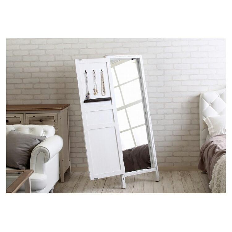 天然木ドアミラー スタンドミラー 鏡 全身 姿見 リビング アンティーク調 飛散防止 木製 シック クラシック Sole 収納付きヴィンテージ風 大型 スリム 玄関 寝室 |  | 07