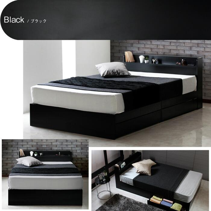 セミダブルベッド ベッドフレームのみ 収納付き ベッド 棚付き コンセント付き 収納ベット セミダブルベット 木製 キャスター付き RUES ルース セミダブルサイズ |  | 07