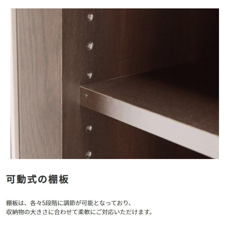 国産 木製両開き書庫 日本製 本棚 扉付 キャビネット 鍵付き 大容量 本収納 幅80 高さ182 dvdラック CDラック コミックラック 収納ラック 可動棚 リビング 書斎 |  | 06