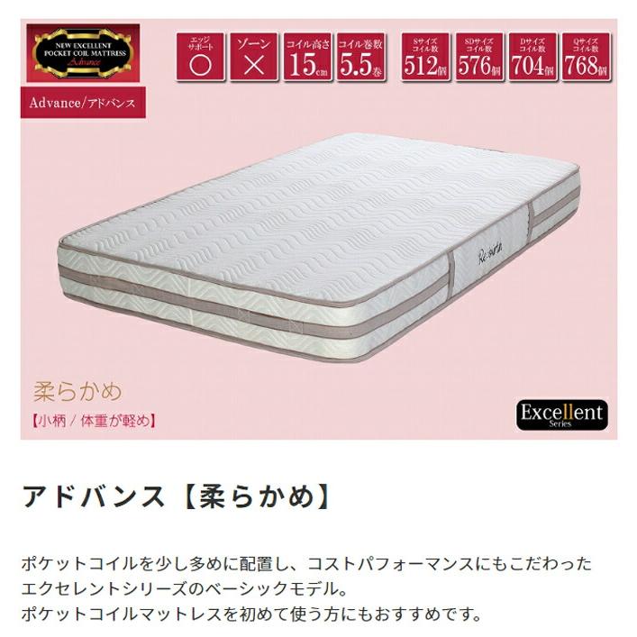Excellent Advance【エクセレント/アドバンス】ポケットコイルマットレス ベッドマット クイーン |  | 02