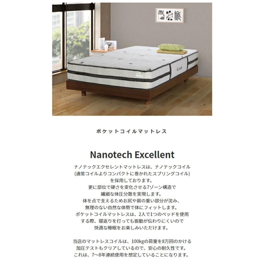 Excellent Nanotech【エクセレント/ナノテック】ポケットコイルマットレス ベッドマット ダブル |  | 01