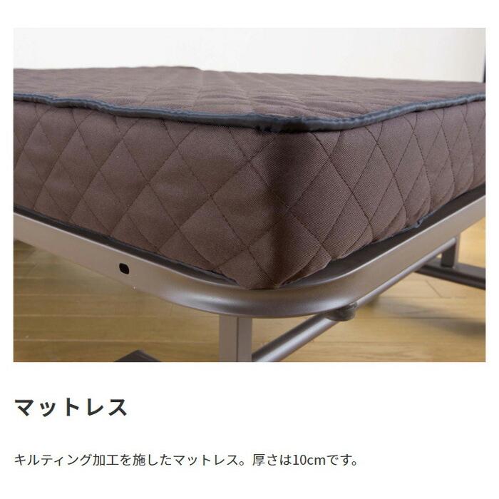 14段階リクライニング キルティングマットレス 折りたたみベッド シングル コンパクト 折り畳みベッド コンパクト キャスター 簡易ベッド ワンルーム 仮眠 |  | 09