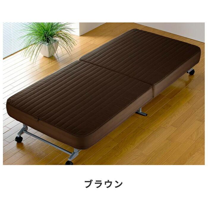 替えカバー式折りたたみベッド セミシングルサイズ 折り畳みベッド コンパクト キャスター  簡易ベッド ワンルーム 仮眠 省スペース 寝室 来客 ウレタン 完成品 |  | 07