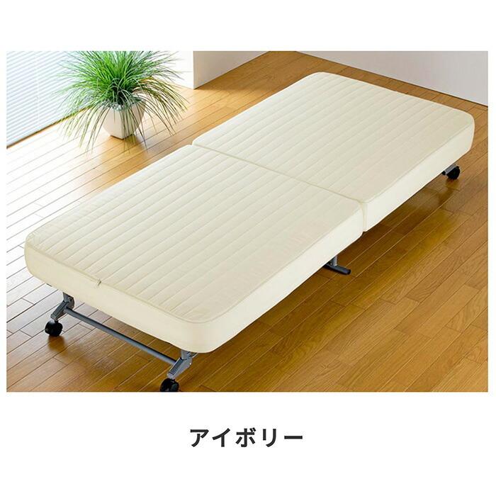 替えカバー式折りたたみベッド セミシングルサイズ 折り畳みベッド コンパクト キャスター  簡易ベッド ワンルーム 仮眠 省スペース 寝室 来客 ウレタン 完成品 |  | 08
