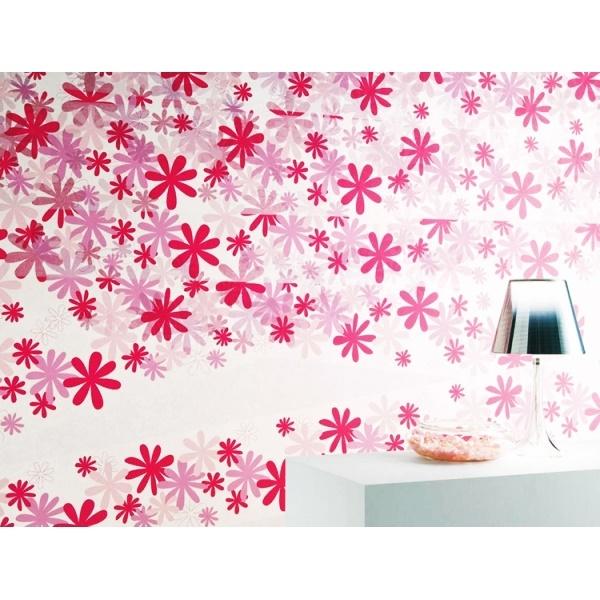 壁マスキングテープトリム フラワー柄 自在トリム ウォールステッカー おしゃれ かわいい ウォールデコレーション 壁面装飾 アクセント 模様替え 壁用 | 