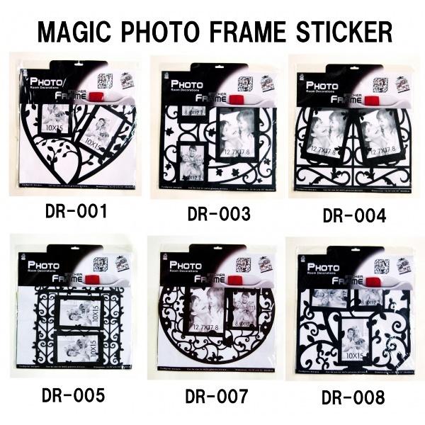 マジックフォトフレームステッカーDR-003 ウォールステッカー ウォールデコレーション 人物シール おしゃれ レトロ アンティーク 北欧 かわいい ブラック |  | 03