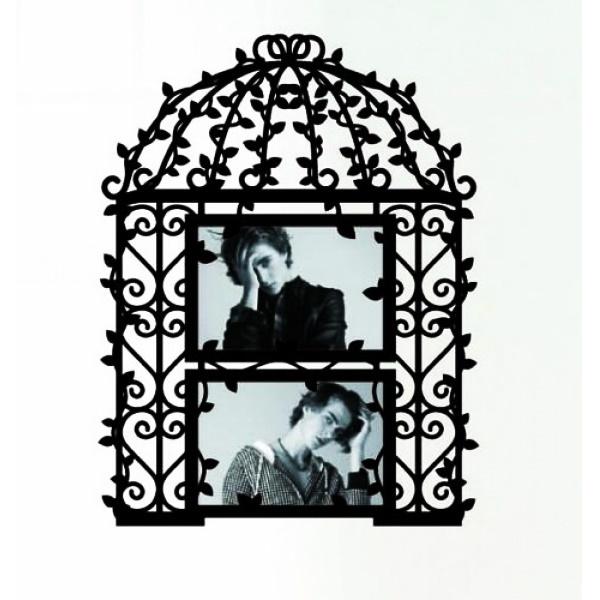 マジックフォトフレームステッカーDR-005 ウォールステッカー ウォールデコレーション 人物シール おしゃれ レトロ アンティーク 北欧 かわいい ブラック | 