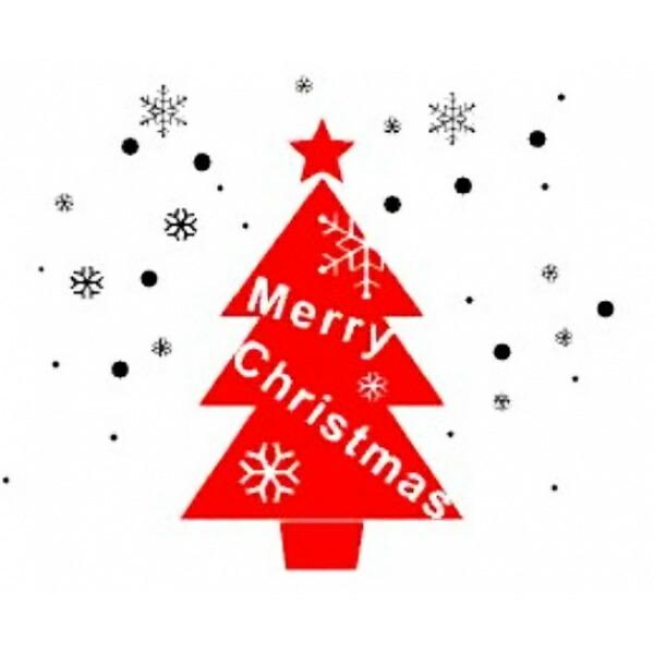 ウォールステッカー 転写式 クリスマスツリー&雪の結晶 おしゃれ かわいい Christmas Xmas 壁シール 北欧 子ども部屋 インテリア 賃貸OK | 