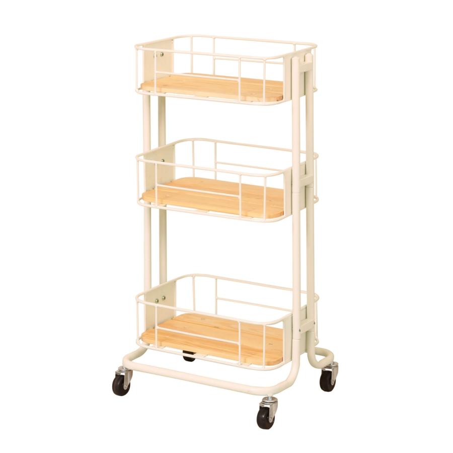 【Mash】BYケージ ワゴン キッチンワゴン ランドリーワゴン 隙間収納 キャスター付き レトロ 台所 キッチン収納 ネイルワゴン おしゃれ 子供部屋 |  | 03