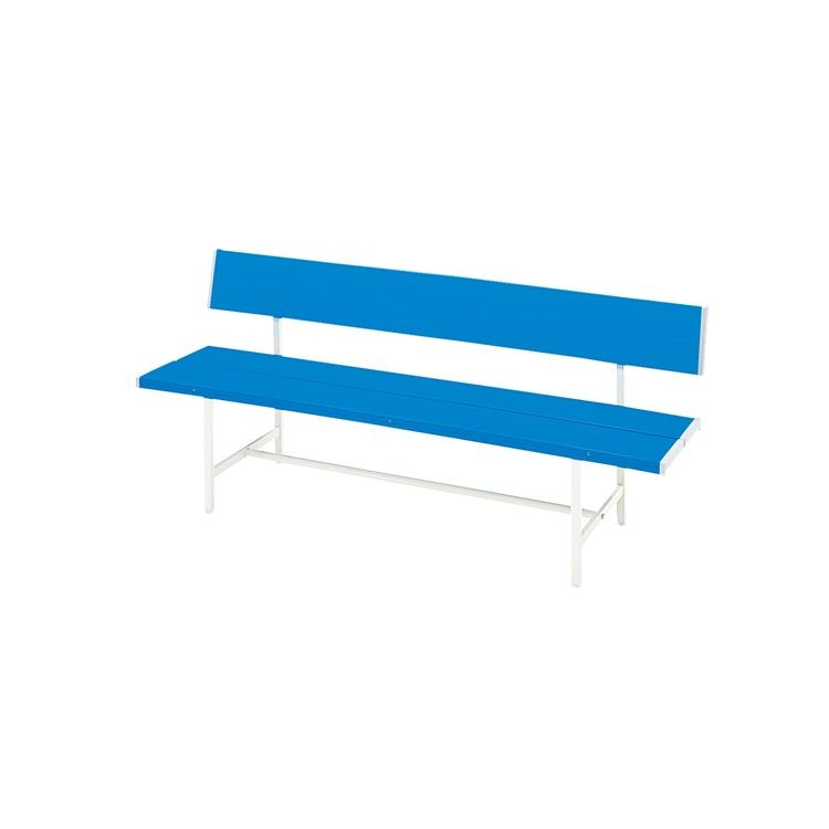 カラーベンチ 背付 W1500 ガーデンベンチ 屋外ベンチ パークベンチ 樹脂ベンチ シンプル おしゃれ おすすめ 公園 長椅子 業務用 野外 3人掛け | 