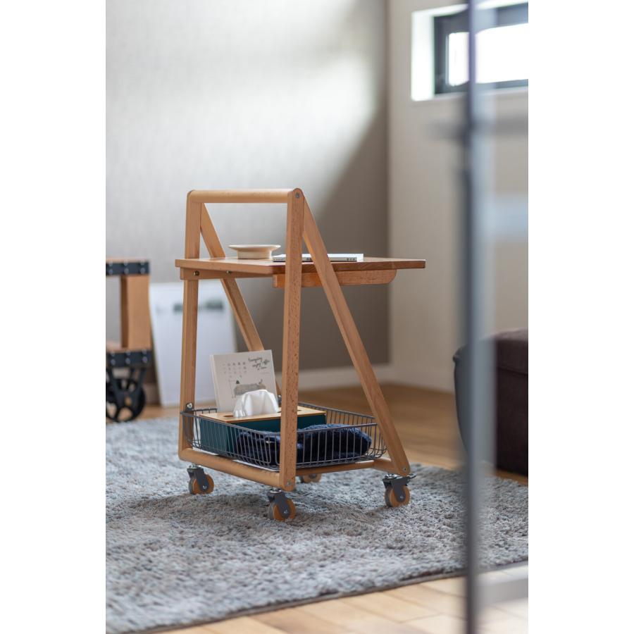 テーブルワゴン サイドワゴン キャスター付き サイドテーブル ナイトテーブル ベッド横 ソファ横 サイドラック ディスプレイスタンド LIV 木製 北欧 レトロ |  | 10