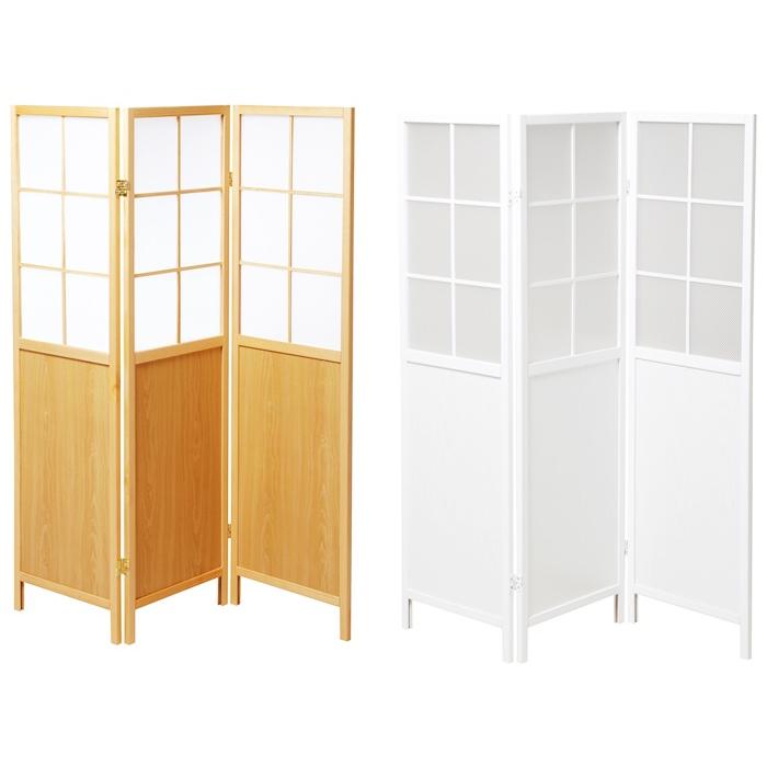カジュアル パーテーション 衝立 スクリーン 間仕切り 目隠し おしゃれ 木製 半透明 北欧 和モダン ナチュラル ホワイト 木目 完成品 カントリー つい立て | ブランド登録なし