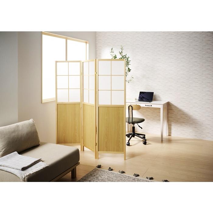 カジュアル パーテーション 衝立 スクリーン 間仕切り 目隠し おしゃれ 木製 半透明 北欧 和モダン ナチュラル ホワイト 木目 完成品 カントリー つい立て | ブランド登録なし | 03