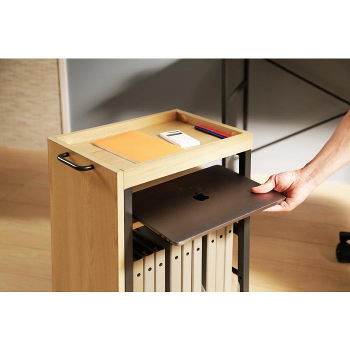 ワゴン デスクワゴン ファイルワゴン 収納ワゴン デスク横 デスクサイド 取っ手 デスク下 おしゃれ デスク収納 ナチュラル おしゃれ 西海岸 モダン 机整理 | ブランド登録なし | 04