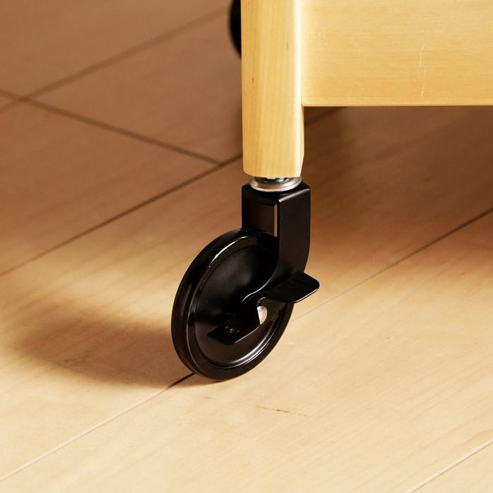 トレーワゴン 3段 幅60cm 引出し付 キッチンワゴン 木製 キッチントレー ブラウン ナチュラル レトロ キャスター付 天然木 北欧 アジアン 和モダン ベッドサイド | ブランド登録なし | 06