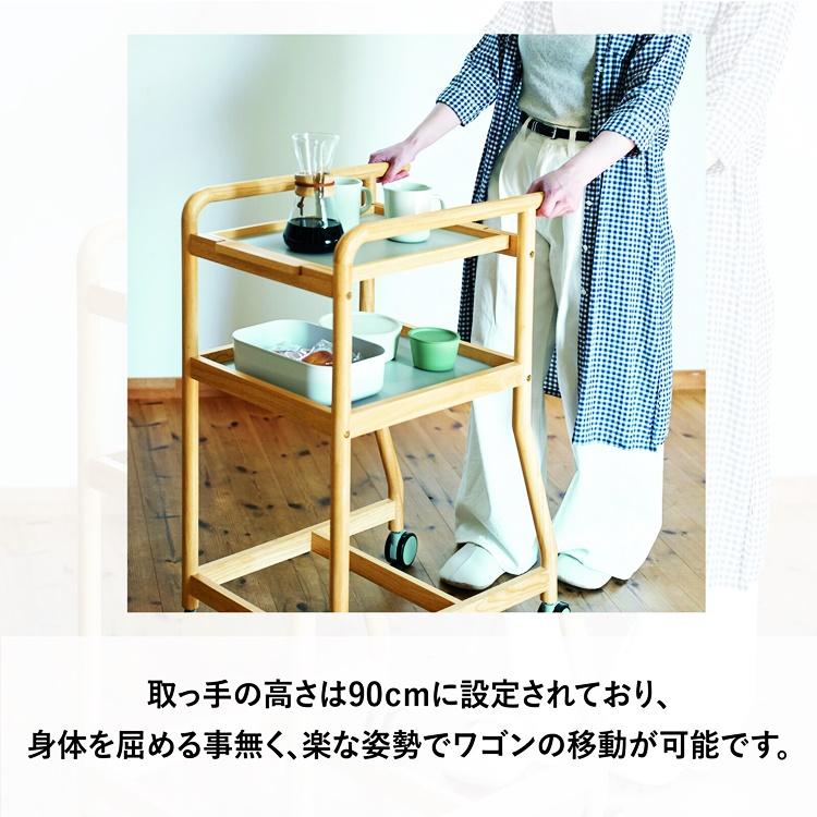 キッチンワゴン 幅40cm コンパクト ブラウン ナチュラル キャスター付き トレー 2段 木製 和モダン アジアン レトロ 敬老の日 北欧 和風 カントリー | ブランド登録なし | 03