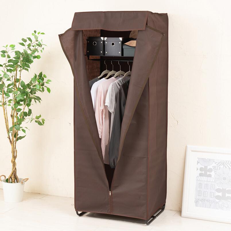 カバー付クローゼットハンガーM 幅62cm ハンガー 収納 布 コート掛け 棚付 帽子収納 衣類収納 クローゼット  衣類 収納 ワードローブ おしゃれ  シンプル |  | 05