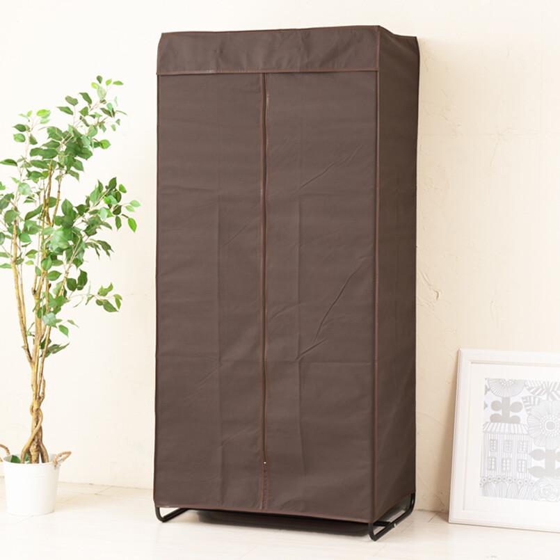カバー付ハンガーラック L 幅77cm ハンガー 収納 布 コート掛け 棚付 帽子収納 衣類収納 クローゼット  衣類 収納 ワードローブ おしゃれ  シンプル |  | 03