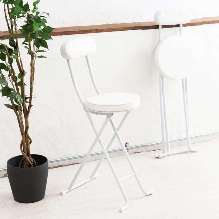ベースハイチェア 折りたたみチェア 背もたれ付き 完成品 おしゃれ カウンターチェアー ハイチェアー  いす 椅子 |  | 03