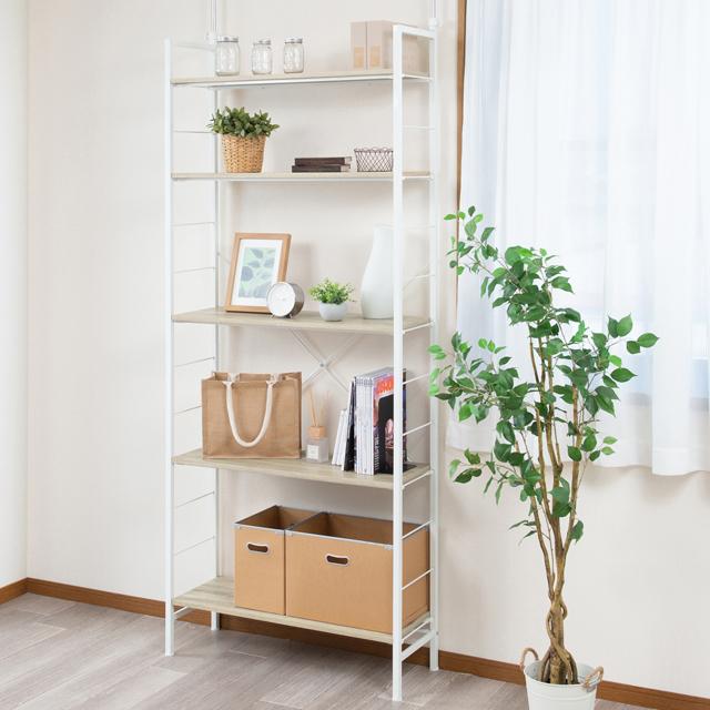 つっぱりラック アクシス/壁面収納/ウォールラック/収納棚/木製/木目/おしゃれ/韓国インテリア |  | 03