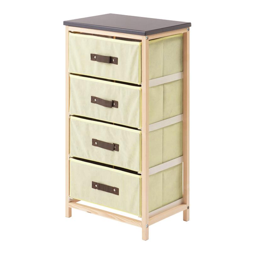 収納 ハンプチェスト 4段 天板付 収納 北欧風 ナチュラル 木目 布 引出し 軽量 スリム タンス 衣類収納 |  | 01