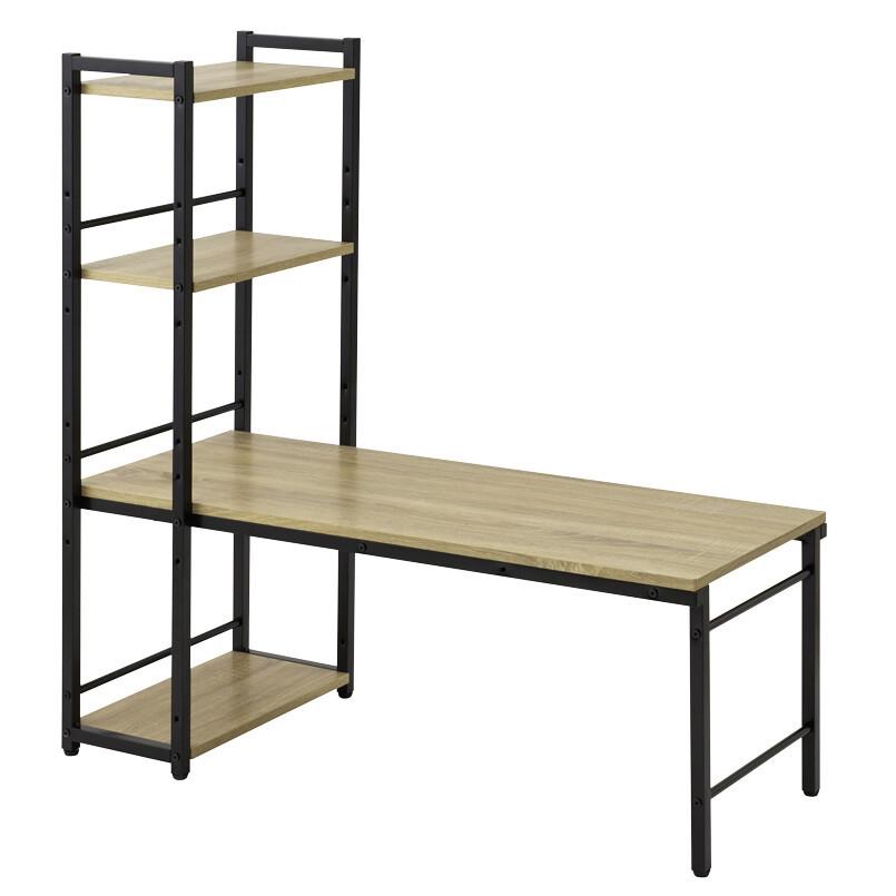 ラック付き4WAYデスク 幅100cm パソコンデスク PCラック ワークデスク おしゃれ シンプル 収納ラック付き 本棚 作業台 勉強机 ハイタイプ ロータイプ |  | 03