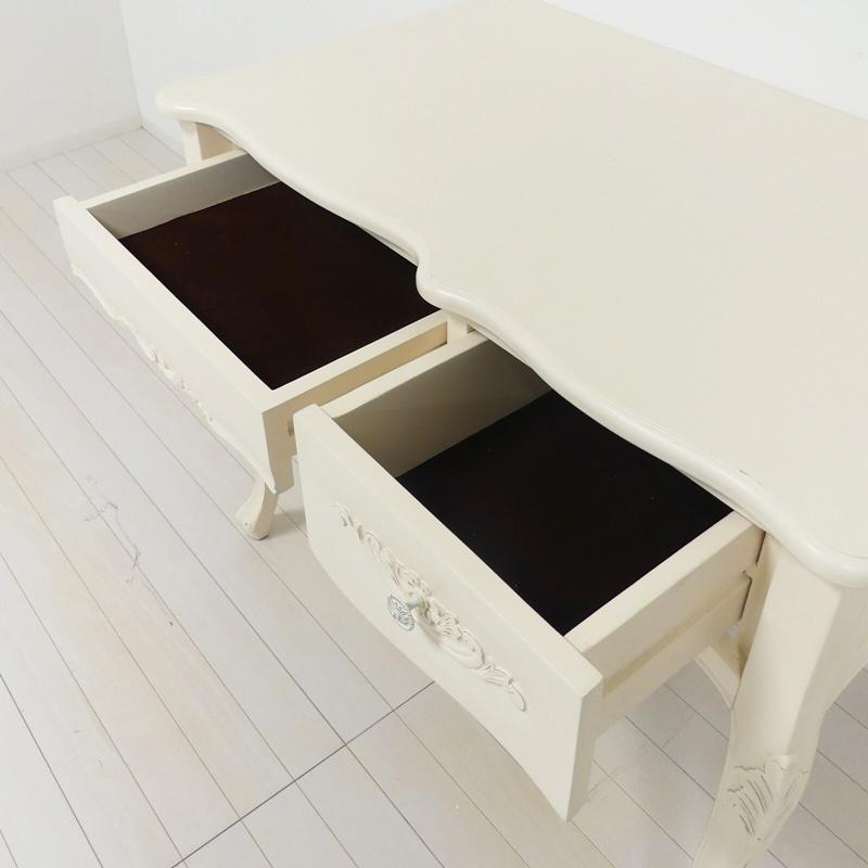 コモ デスク 幅90cm ホワイト パソコンデスク 木製 書斎机 書斎デスク 高級感 アンティーク 猫脚 クラシック テーブル ダイニング 作業台 ワークデスク 収納 |  | 06