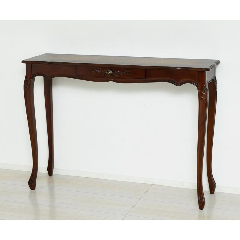 コモ カウンターテーブル ブラウン 幅135cm 木製 コンソールテーブル デスク アンティーク 猫脚 クラシック テーブル ダイニング 作業台 ワークデスク 収納 |  | 01