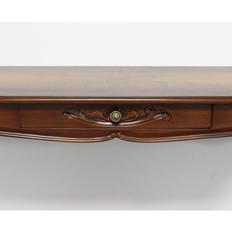 コモ カウンターテーブル ブラウン 幅135cm 木製 コンソールテーブル デスク アンティーク 猫脚 クラシック テーブル ダイニング 作業台 ワークデスク 収納 |  | 03