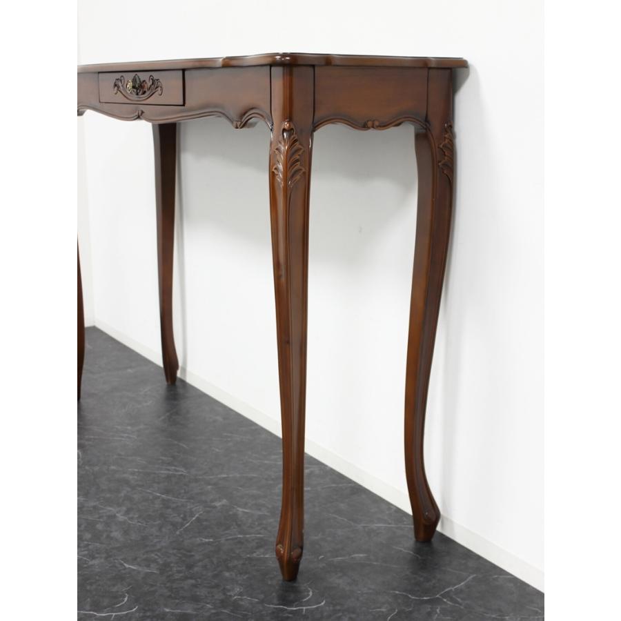 コモ カウンターテーブル ブラウン 幅135cm 木製 コンソールテーブル デスク アンティーク 猫脚 クラシック テーブル ダイニング 作業台 ワークデスク 収納 |  | 04