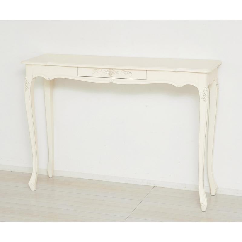 コモ カウンターテーブル ホワイト 幅135cm 木製 コンソールテーブル デスク アンティーク 猫脚 クラシック テーブル ダイニング 作業台 ワークデスク 収納 |  | 01