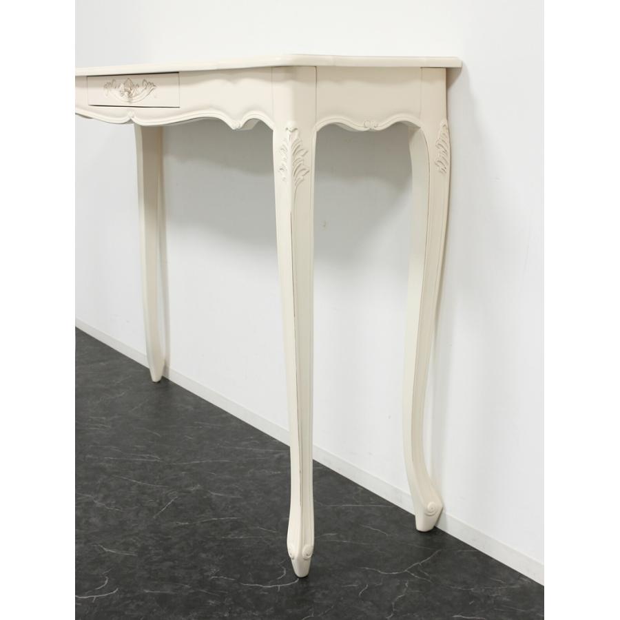 コモ カウンターテーブル ホワイト 幅135cm 木製 コンソールテーブル デスク アンティーク 猫脚 クラシック テーブル ダイニング 作業台 ワークデスク 収納 |  | 04