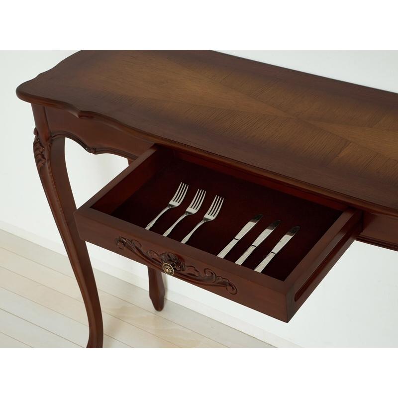 コモ カウンターテーブル ホワイト 幅135cm 木製 コンソールテーブル デスク アンティーク 猫脚 クラシック テーブル ダイニング 作業台 ワークデスク 収納 |  | 06