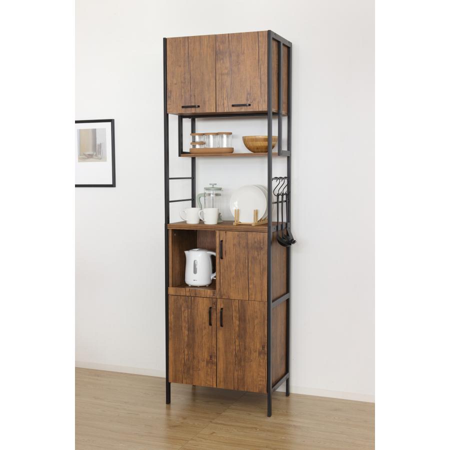 アート食器棚 レンジ台 幅60cm スライド レンジボード 収納  キッチン収納 キャビネット 炊飯器ラック 家電収納 おしゃれ |  | 01