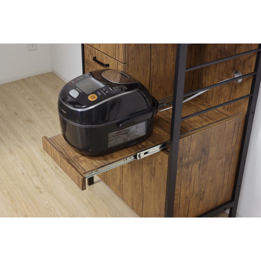 アート食器棚 レンジ台 幅60cm スライド レンジボード 収納  キッチン収納 キャビネット 炊飯器ラック 家電収納 おしゃれ |  | 03