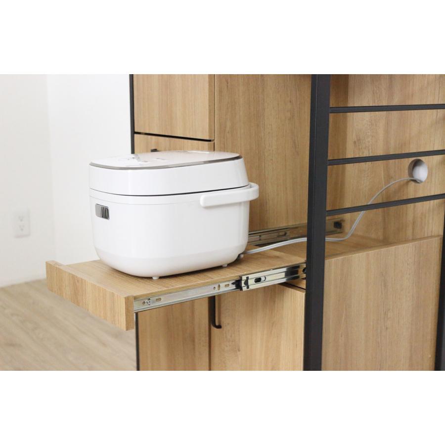 アート食器棚 レンジ台 幅60cm 引き出し レンジボード 収納  キッチン収納 キャビネット 炊飯器ラック 家電収納 おしゃれ スタイリッシュ |  | 04