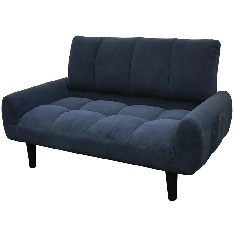 2Pコーデュロイソファー ネイビーブルー 2人掛け ソファ 二人掛け 北欧 コンパクト おしゃれ かわいい 肘付き 脚付き 新生活 脚取り外し可能 ローソファ 収納 | 