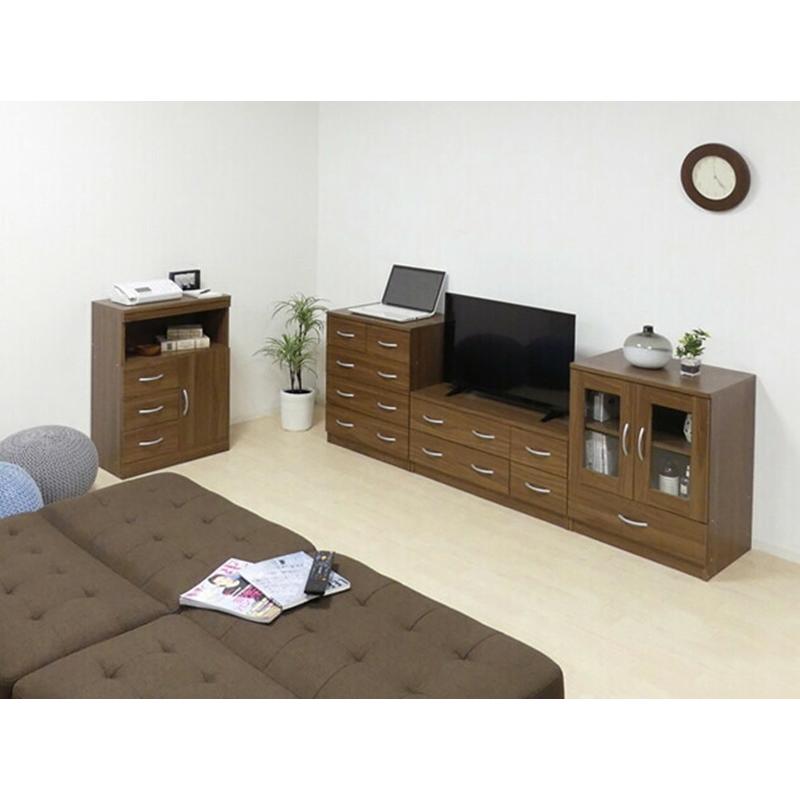 ブルームキャビネット ウォルナット 幅60cm 木目 リビング収納 キッチン 食器棚 ディスプレイ ガラス扉 引き出し 収納 収納棚 大容量 サイドボード 本棚 |  | 02