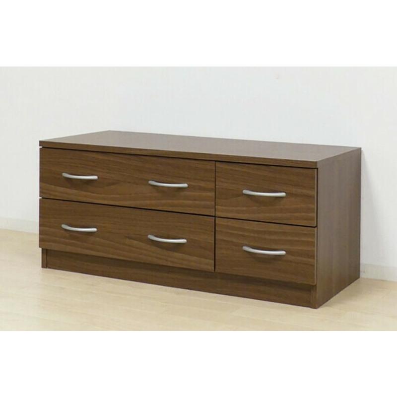 ブルームローチェスト ウォルナット 衣類収納 タンス 2段 白 大容量 幅90cm 収納チェスト 木製 洋服箪笥 整理ダンス 整理たんす 引き出し ローチェスト 木目 | 