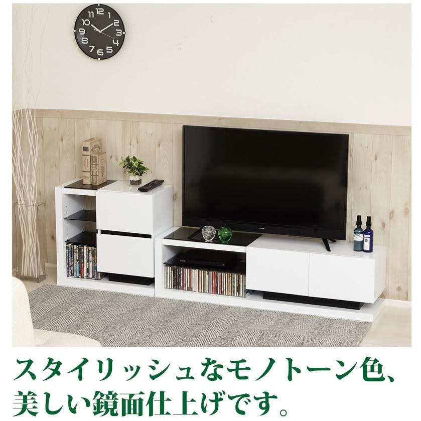 鏡面扉付ラック 幅60cm シンプル おしゃれ モノトーン色 鏡面 ルーター モデム収納 DVDラック ディスプレイラック スタイリッシュ 収納棚 |  | 10