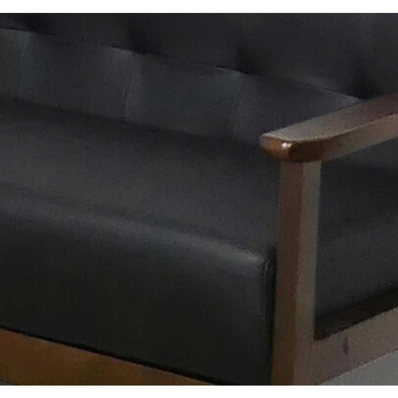 2Pソファ オスロ ブラック 2人掛け おしゃれ シンプル 北欧 木目 木肘ソファー いす チェアー 椅子 コンパクト 2人がけ 高級感 リビング ダイニング 合皮 レザー |  | 02