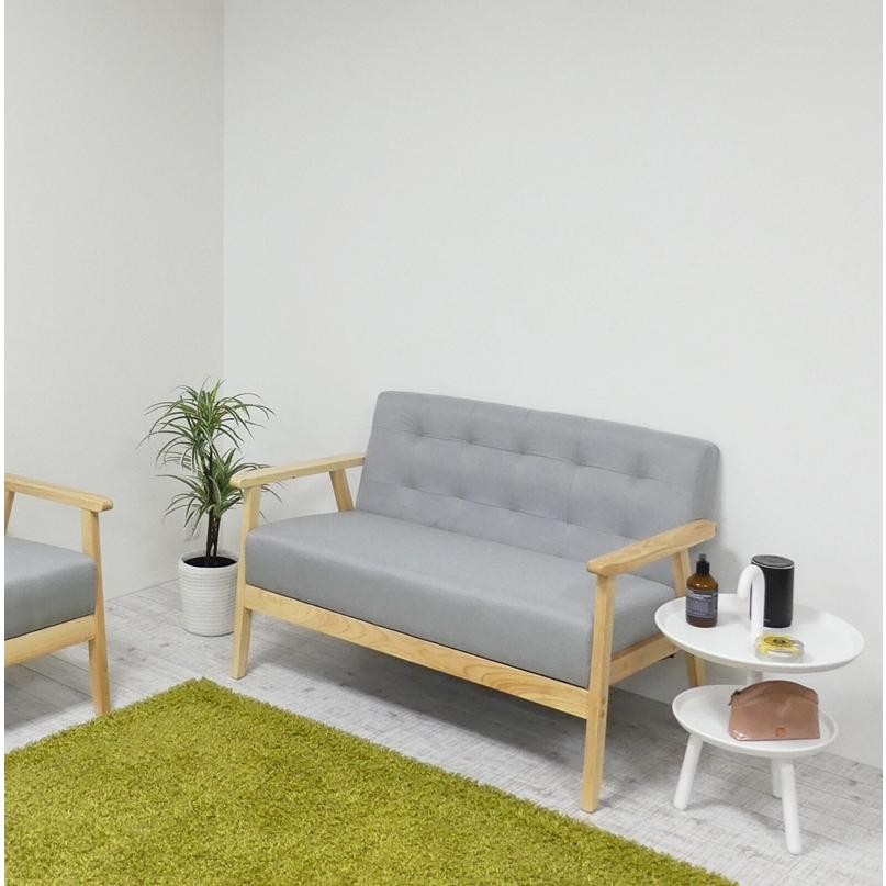 2Pソファ オスロ グレー 2人掛け おしゃれ シンプル 北欧 木目 木肘ソファー いす チェアー 椅子 コンパクト 2人がけ 高級感 リビング ダイニング ファブリック |  | 01