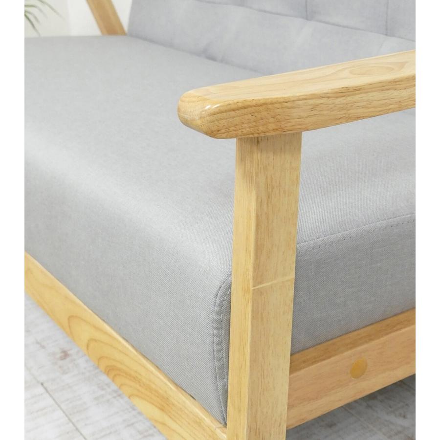 2Pソファ オスロ グレー 2人掛け おしゃれ シンプル 北欧 木目 木肘ソファー いす チェアー 椅子 コンパクト 2人がけ 高級感 リビング ダイニング ファブリック |  | 02