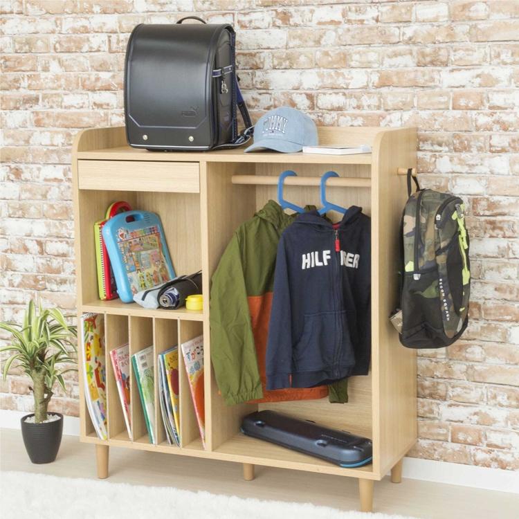ランドセルラック 2人用 男の子 女の子 子供部屋 収納家具 キッズルーム ランドセル収納 本棚 リビング ハンガーラック お片付けラック おしゃれ |  | 03
