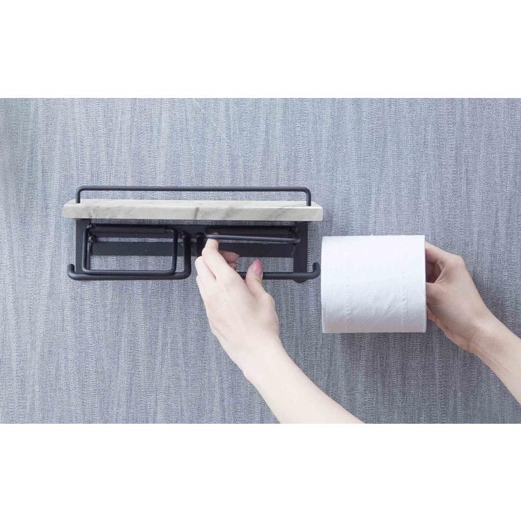 トイレットペーパーホルダー大理石タイプ ダブルタイプ トイレットペーパー 壁掛け ヴィンテージ 棚付き |  | 04