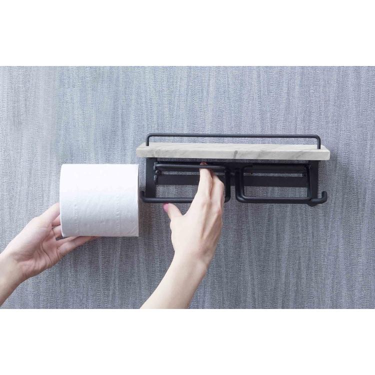トイレットペーパーホルダー大理石タイプ ダブルタイプ トイレットペーパー 壁掛け ヴィンテージ 棚付き |  | 05