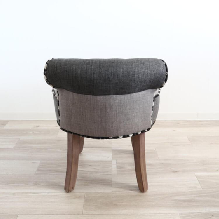 パッチワークデザインチェアー ダークグレーコンパクト パッチワーク カフェチェア 椅子 イス チェアー 書斎 ダイニングチェアー シンプル 北欧 高級感 |  | 02