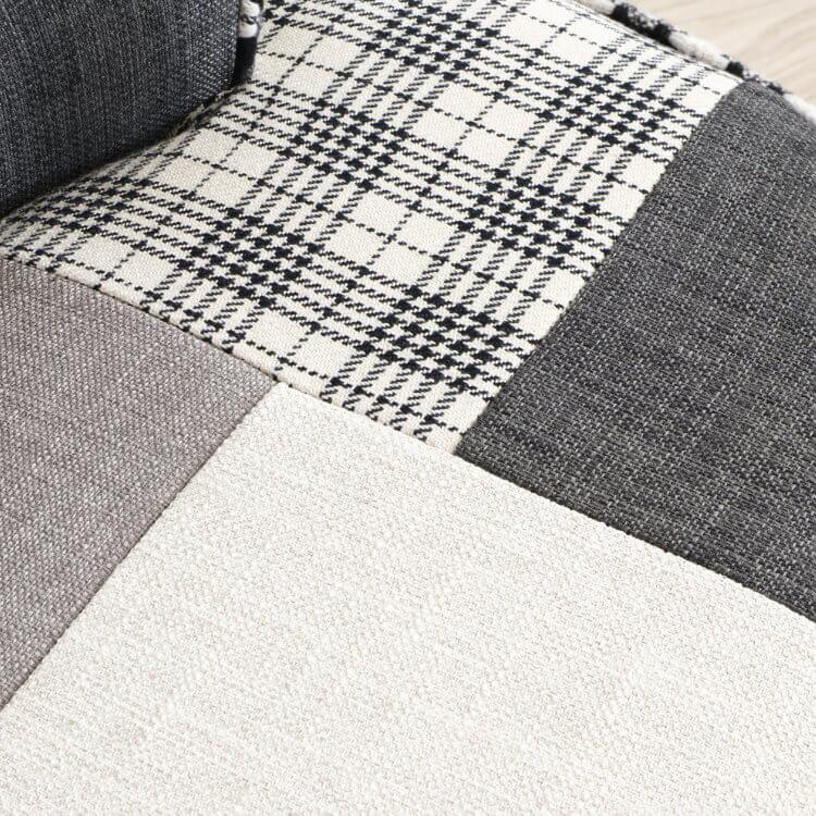 パッチワークデザインチェアー ダークグレーコンパクト パッチワーク カフェチェア 椅子 イス チェアー 書斎 ダイニングチェアー シンプル 北欧 高級感 |  | 03